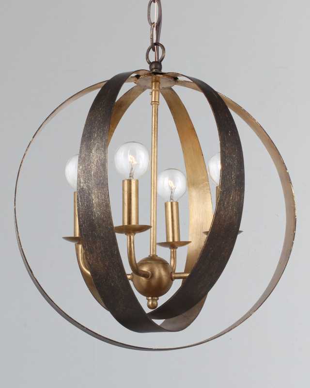 Luna 4-Light Bronze Gold Sphere Mini Chandelier